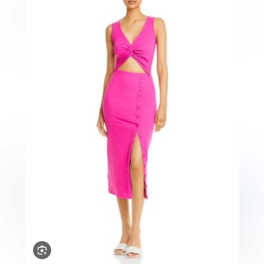 Bloomingdales Fore Ribbed Cutout Midi Dress